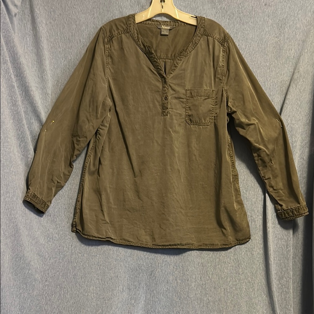 Natural Reflections Olive Green Blouse size XL